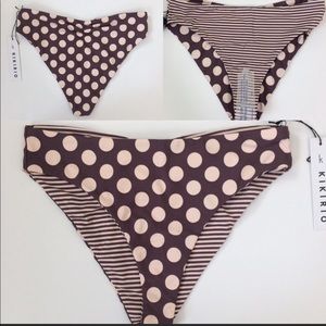 Kikirio Reversible dots stripes bikini Bottom Medium
